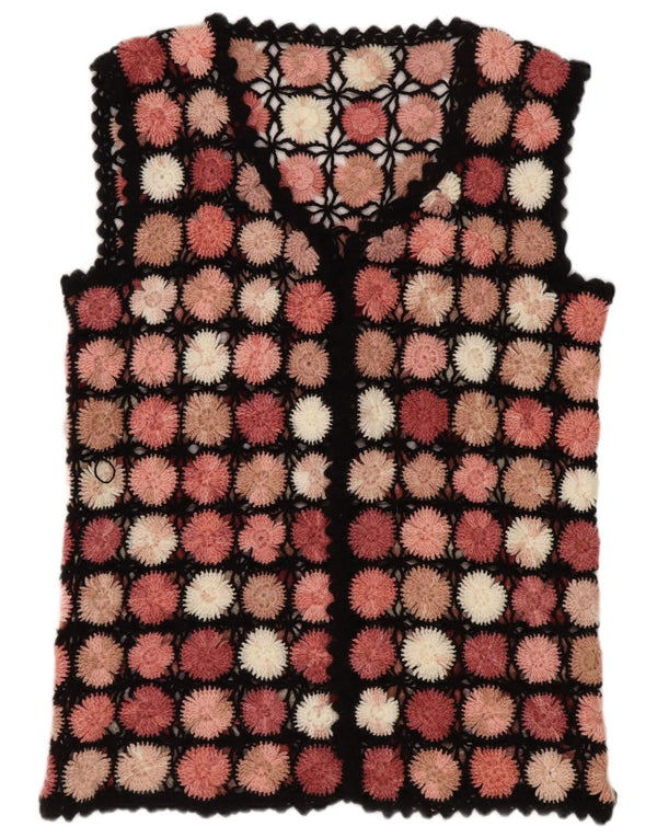 Womens Sleeveless Crochet Cardigan Top UK 14 Large