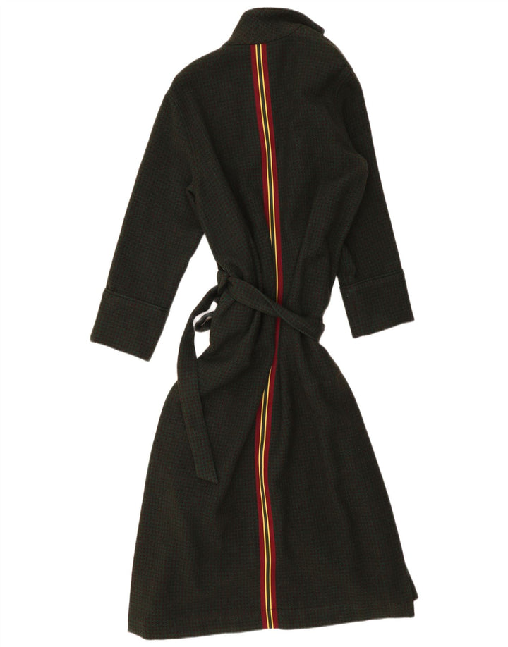 BELLEROSE Womens Robe Overcoat US 2 XS Khaki Houndstooth Wool
