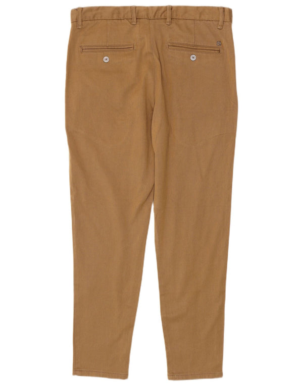 Zara Mens Slim Chino Trousers EU 42 Large W32 L28 Brown Cotton