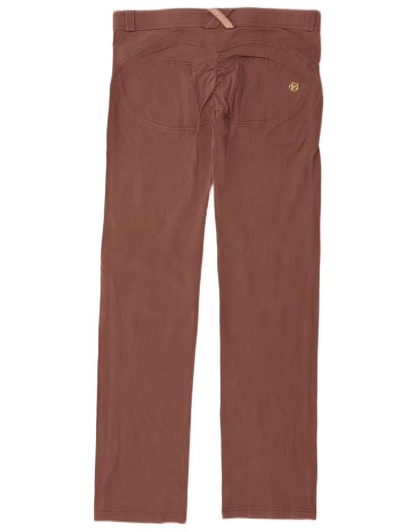 Freddy Womens Straight Casual Trousers UK 12 Medium W30 L30 Brown Cotton