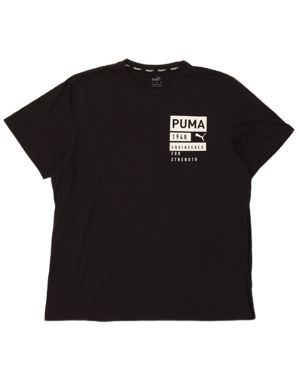 Puma Mens Graphic T-Shirt Top XL Black Polyester