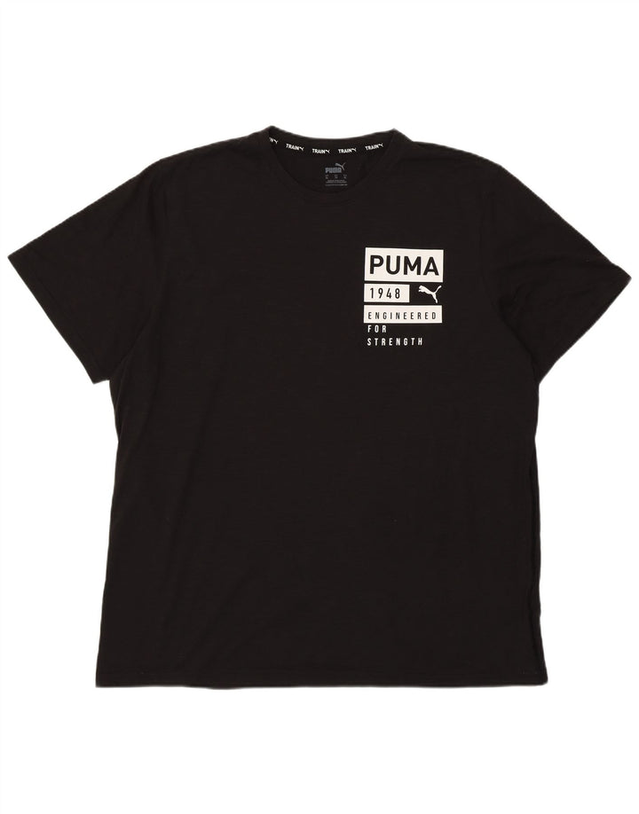 Puma Mens Graphic T-Shirt Top XL Black Polyester