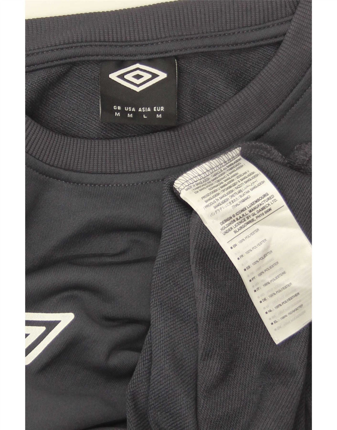 Umbro Mens Sweatshirt Jumper Medium Grey Colourblock Polyester