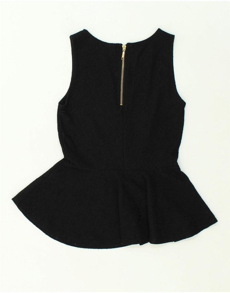 VERO MODA Womens Sleeveless Blouse Top UK 6 XS Black Floral Polyester | Vintage Vero Moda | Thrift | Second-Hand Vero Moda | Used Clothing | Messina Hembry 