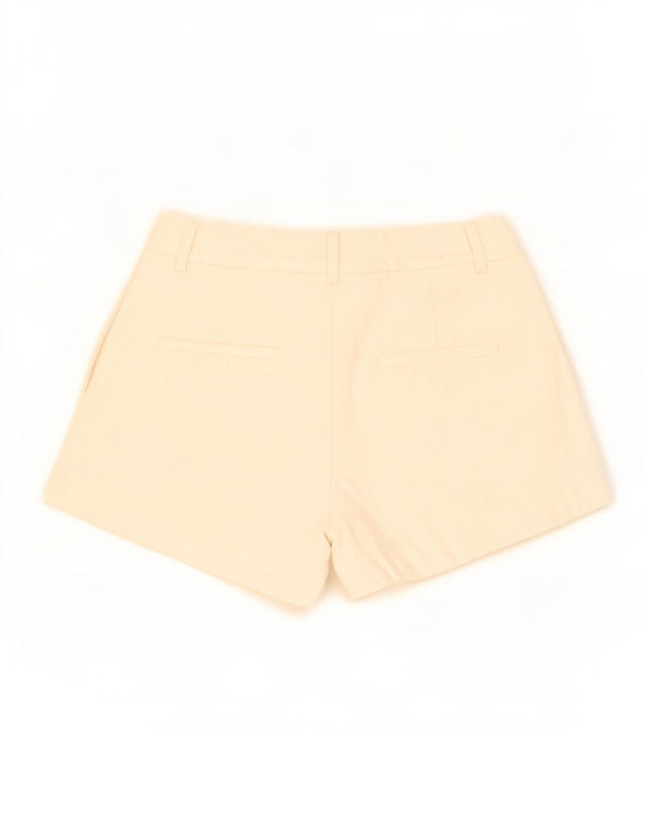Zara Womens High Waist Chino Shorts EU 34 2XS W24 White Cotton