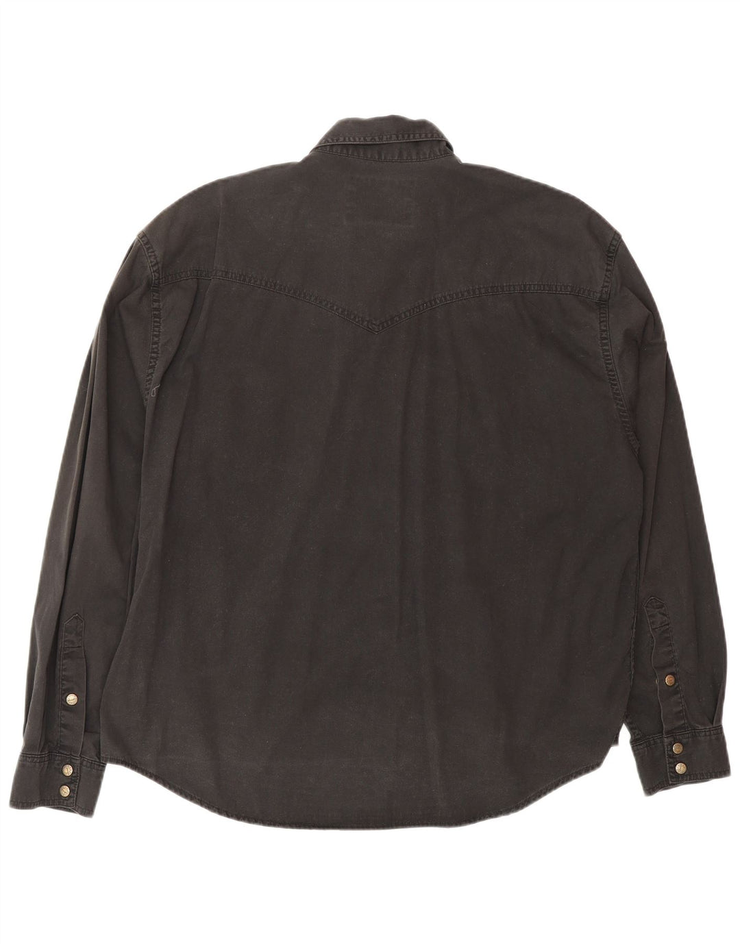 WRANGLER Mens Denim Shirt Large Black Cotton