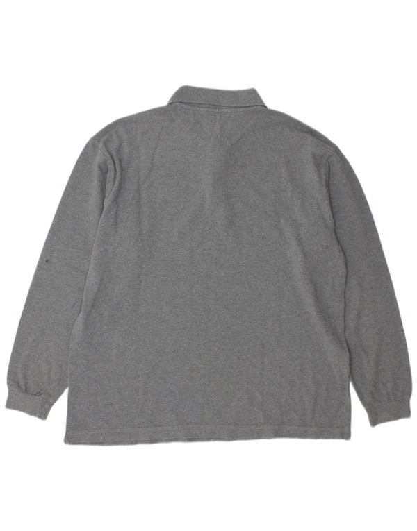 Kappa Mens Long Sleeve Polo Shirt Large Grey Cotton