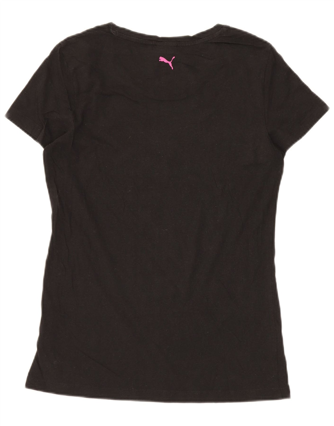 PUMA Womens Graphic T-Shirt Top UK 14 Medium Black Cotton