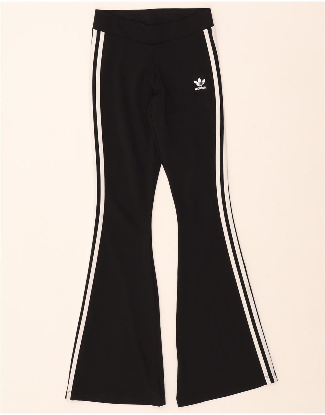 ADIDAS Womens Flare Leggings UK 6 XS Black Polyester