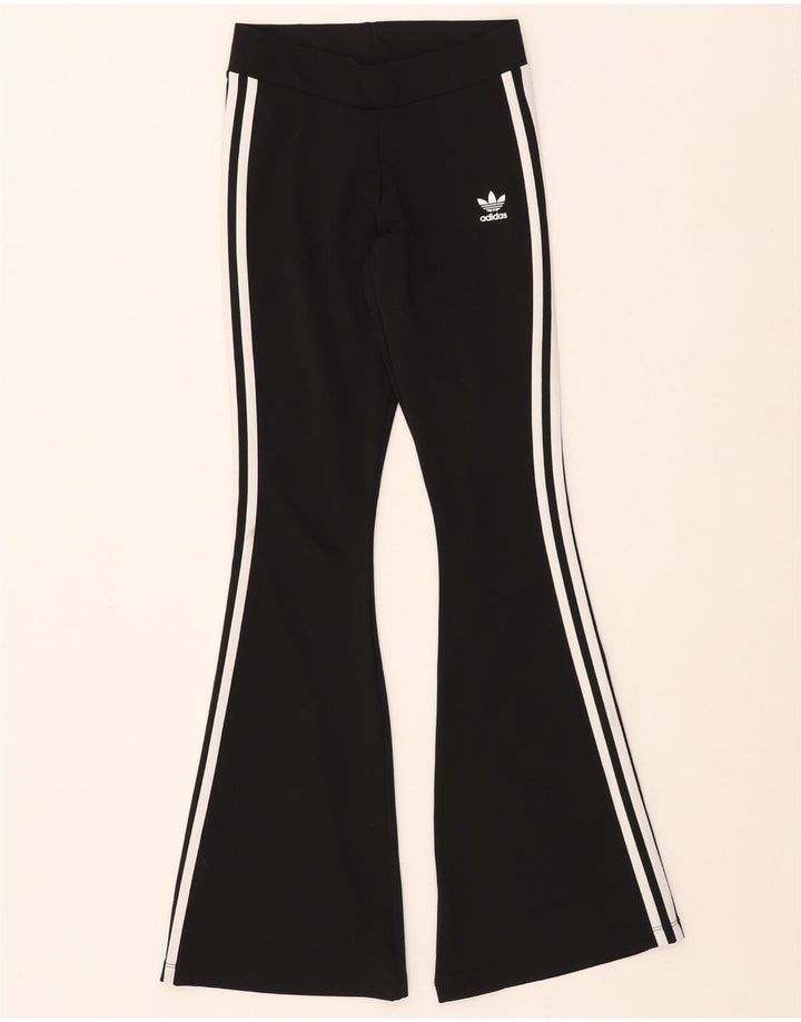 ADIDAS Womens Flare Leggings UK 6 XS Black Polyester