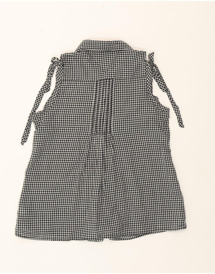TOMMY HILFIGER Womens Sleeveless Shirt Blouse UK 14 Medium Black Gingham