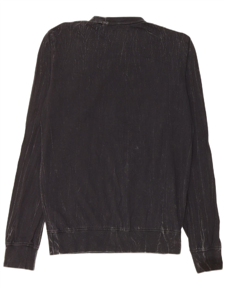 Guess Mens Top Long Sleeve XS Black Cotton