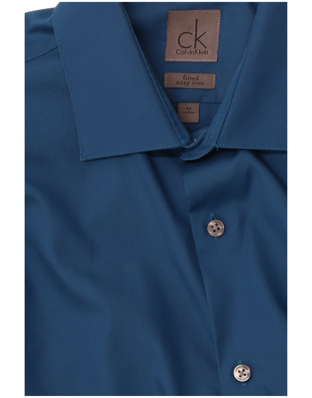 CALVIN KLEIN Mens Fitted Shirt Size 40 15 3/4 Medium Blue