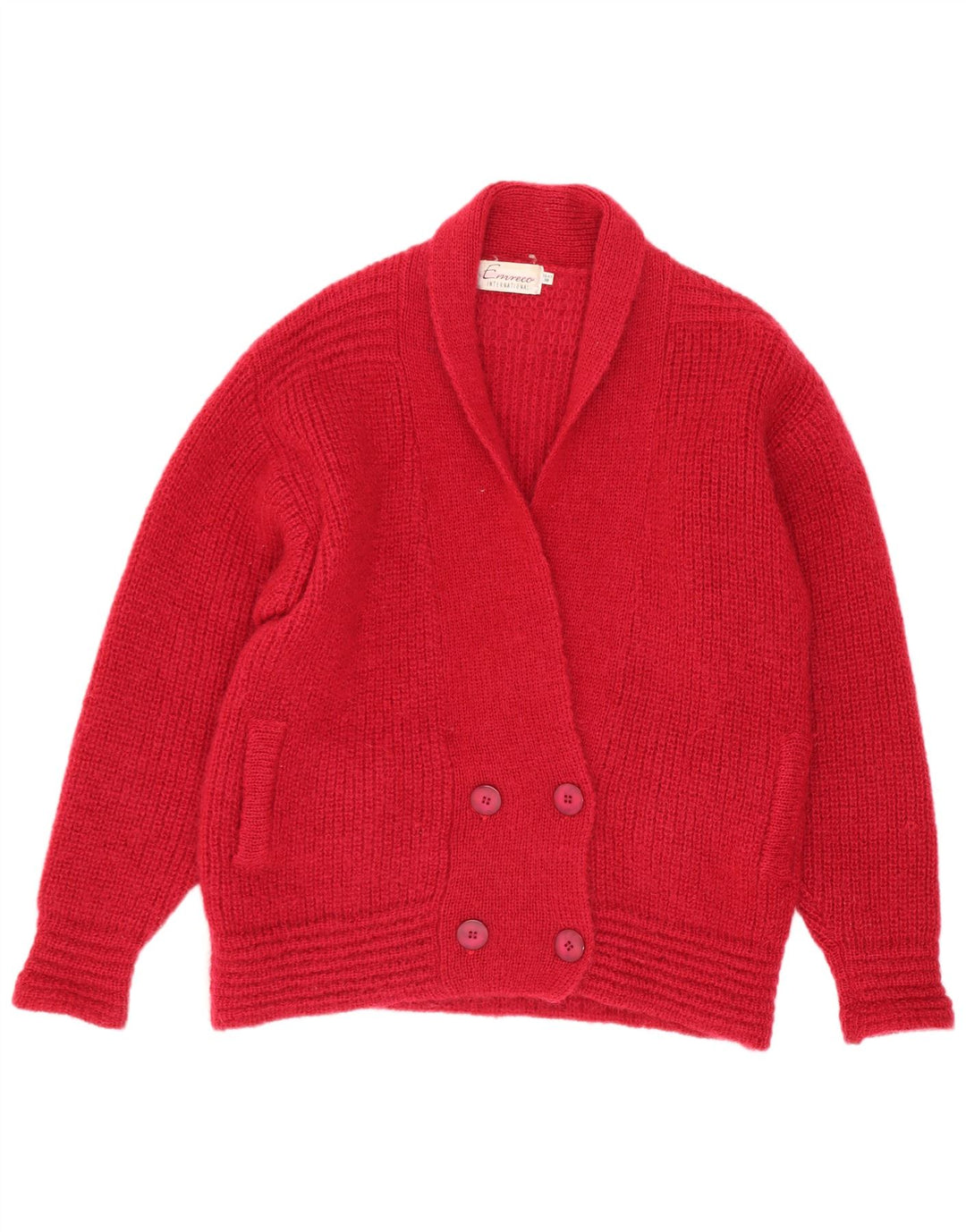 Emreco Womens Double Breasted Cardigan Sweater EU 38 Medium Red Wool