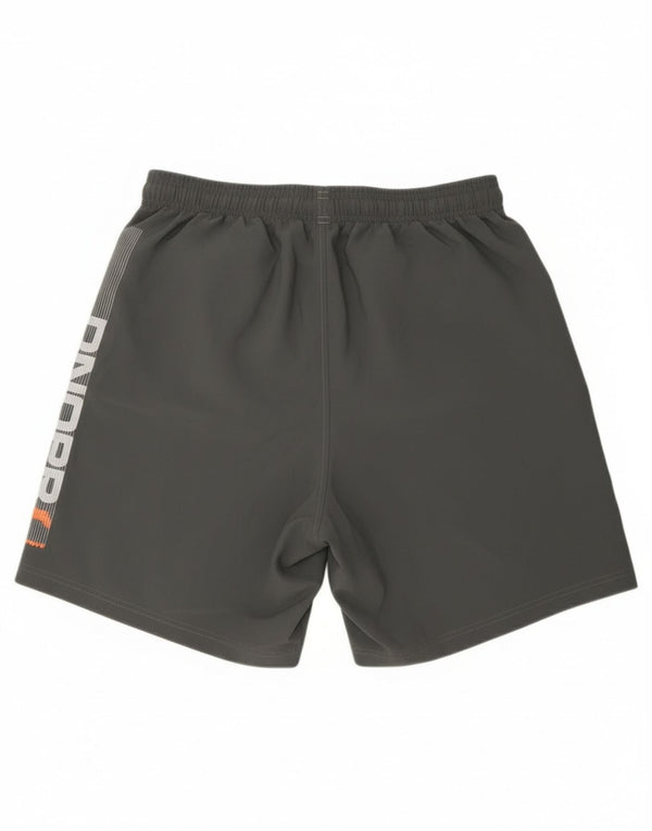 Under Armour Mens Heat Gear Graphic Sport Shorts Large  Grey Polyester