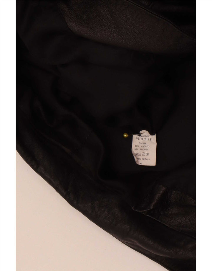 Vintage Womens 1 Button Leather Blazer Jacket IT 42 Medium Black