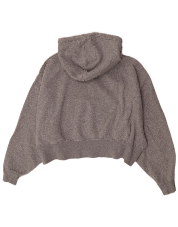 Nike Womens Relaxed Fit Zip Hoodie Sweater UK 10 Small Grey Cotton Sports