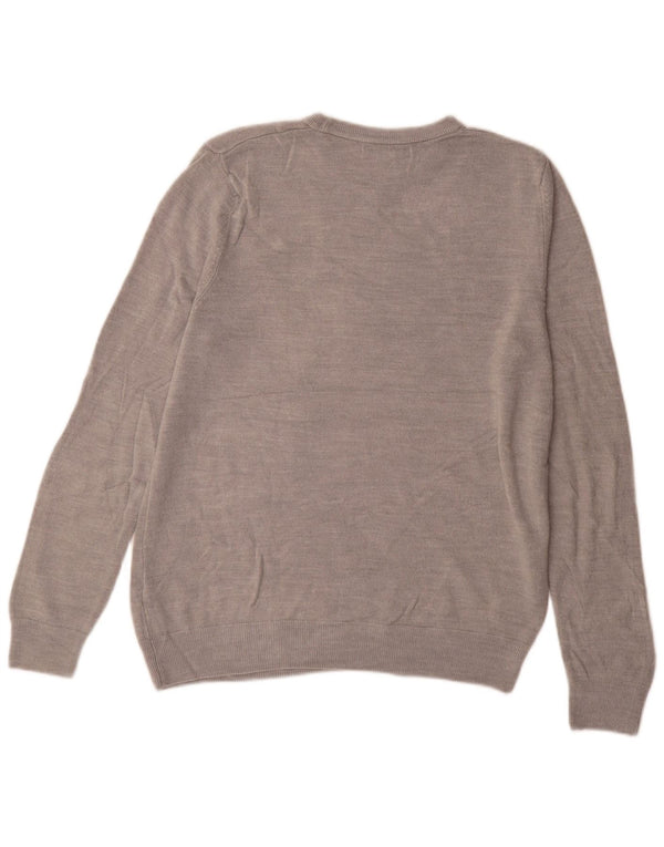 Marks & Spencer Mens Crew Neck Jumper Sweater Medium Grey Acrylic