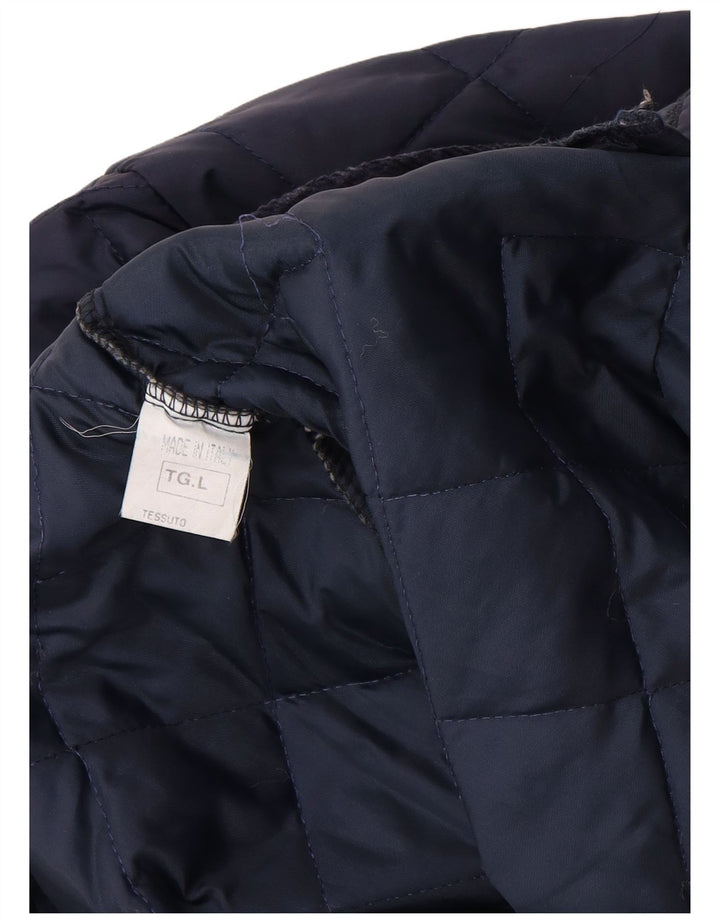 WILKES&AKERMAN Mens Quilted Jacket UK 40 Large Navy Blue Polyamide