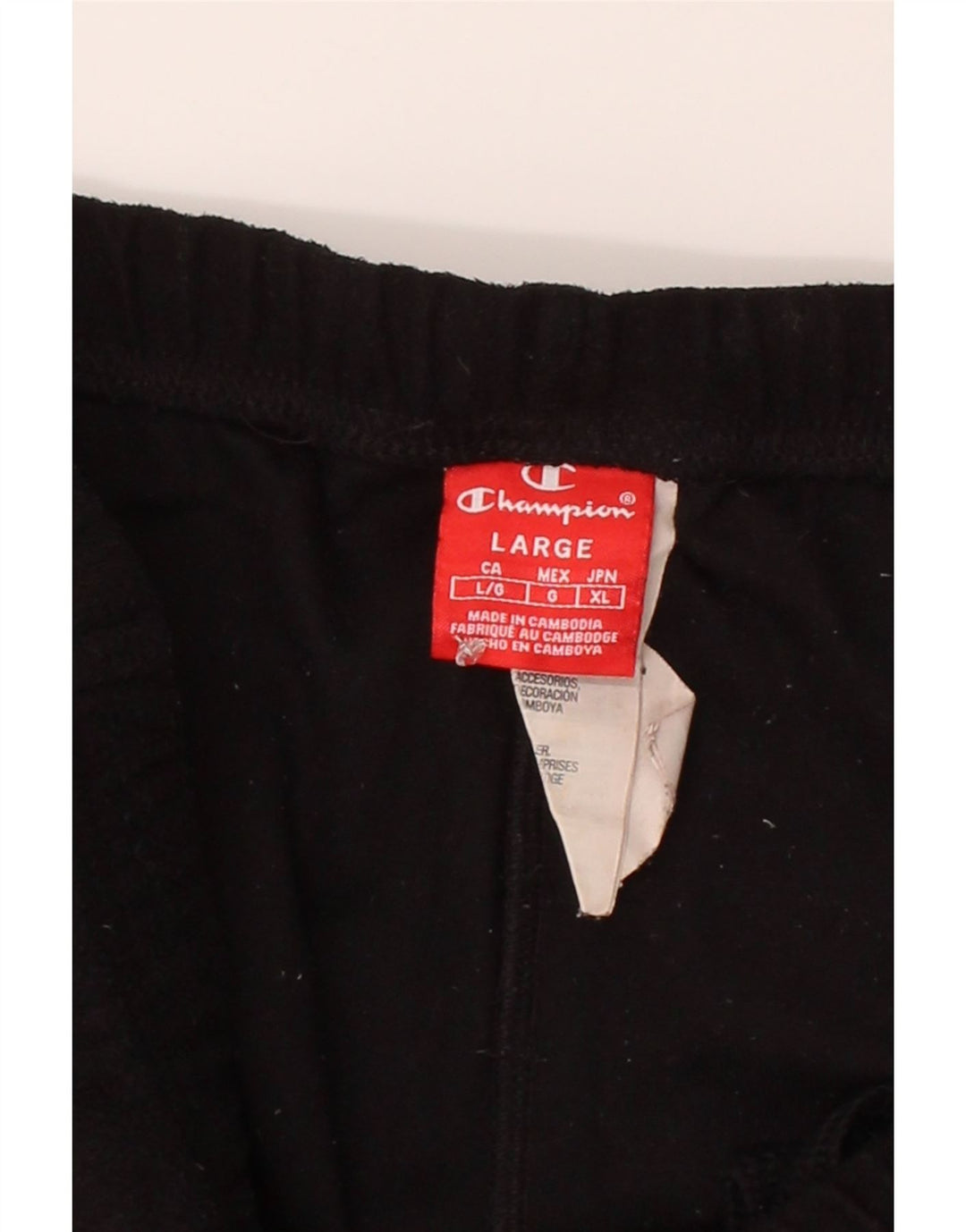 CHAMPION Mens Tracksuit Trousers Large  Black Polyester Vintage Champion and Second-Hand Champion from Messina Hembry 