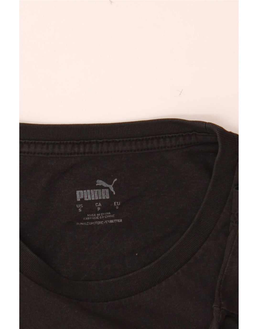 PUMA Mens Graphic T-Shirt Top Small Black Polyester