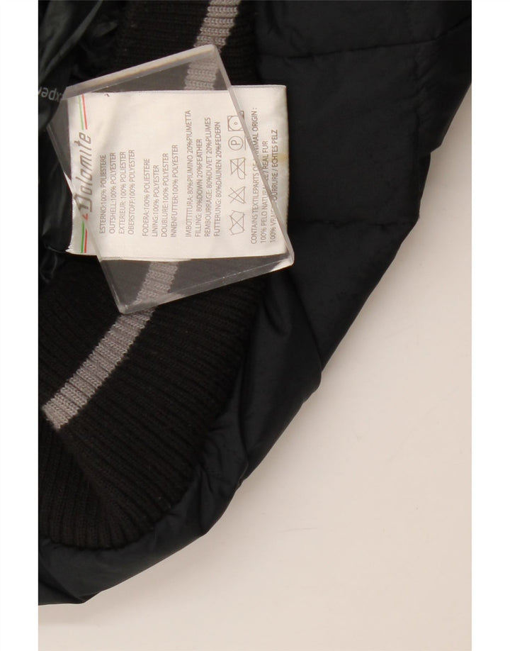 DOLOMITE Mens Hooded Padded Jacket UK 36 Small Black Polyester