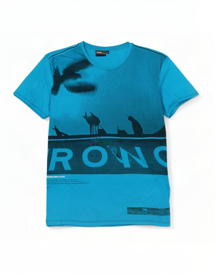Lee Mens Graphic T-Shirt Top XL Blue Cotton