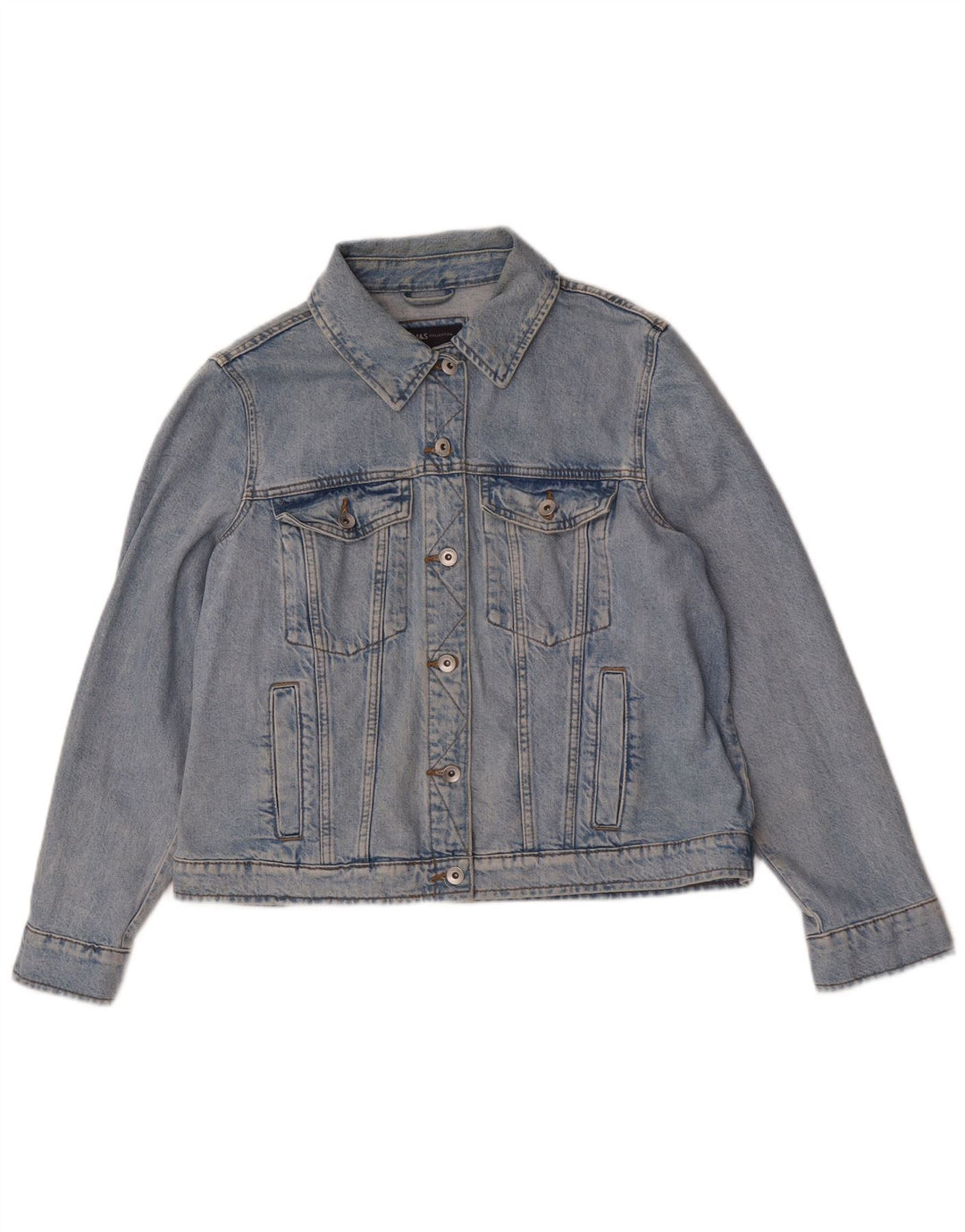 Marks & Spencer Womens Denim Jacket UK 18 XL Blue Cotton