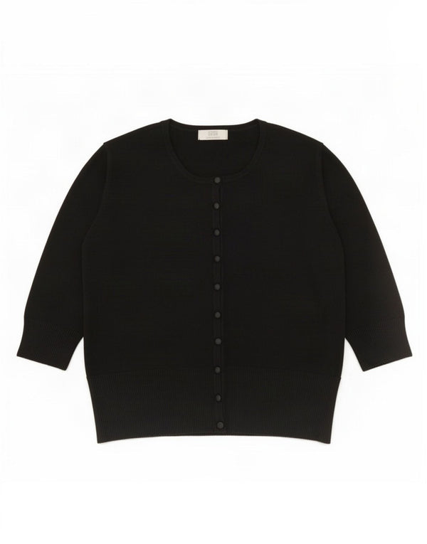 Marks & Spencer Womens 3/4 Sleeve Bolero Jumper UK 20 2XL Black Viscose