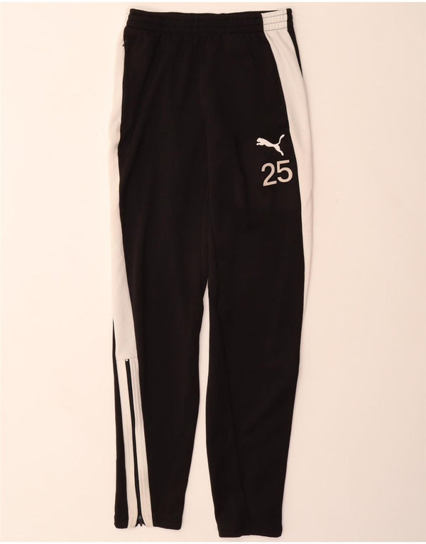 PUMA Mens Tracksuit Trousers Small  Black Colourblock Polyester