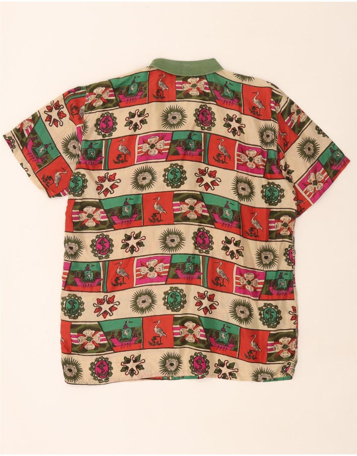 Vintage Mens Abstract Pattern Pullover Shirt Large Multicoloured