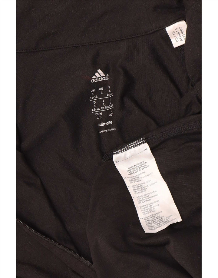 Adidas Womens Climalite Pullover Tracksuit Top UK 16/18 Large Black