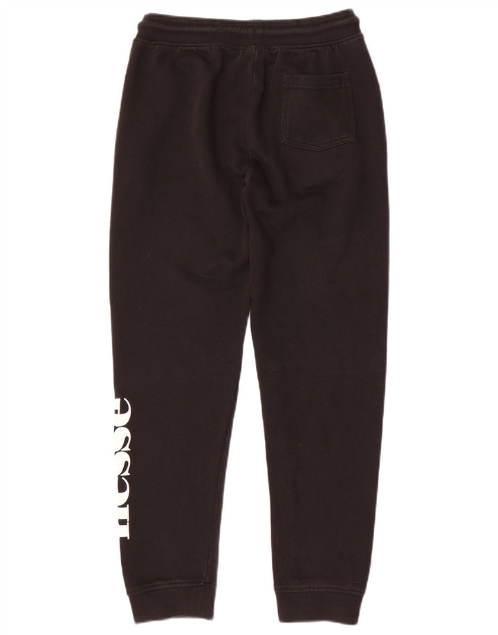 ELLESSE Boys Graphic Tracksuit Trousers Joggers 11-12 Years Black Cotton