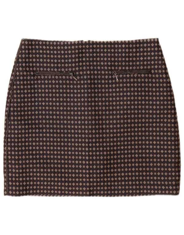 Marks & Spencer Womens Straight Skirt UK 10 Small W30 Black Geometric
