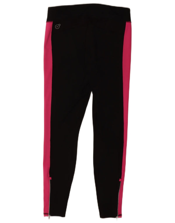 Puma Womens Leggings UK 14 Large Black Colourblock Sports