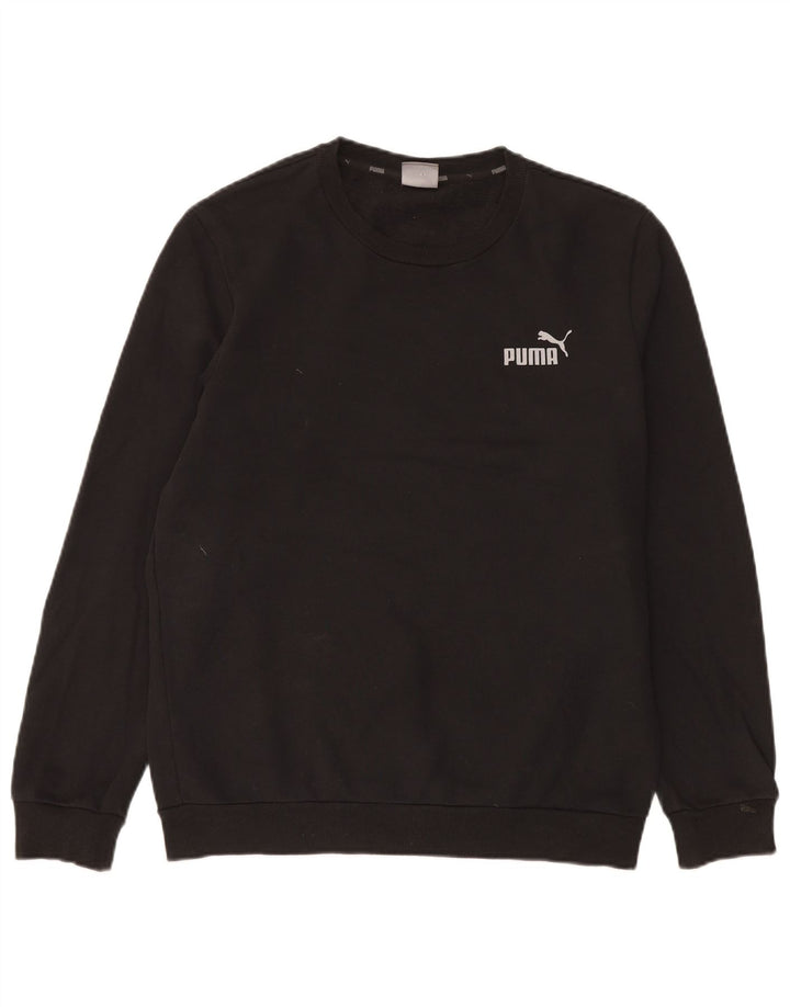 Puma Mens Sweatshirt Jumper Small Black Cotton