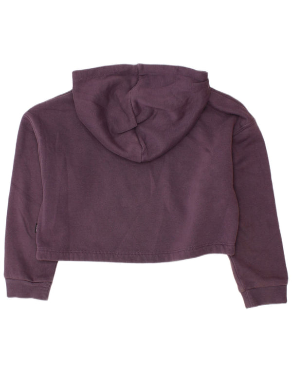 PUMA Girls Crop Hoodie Jumper 7-8 Years Purple