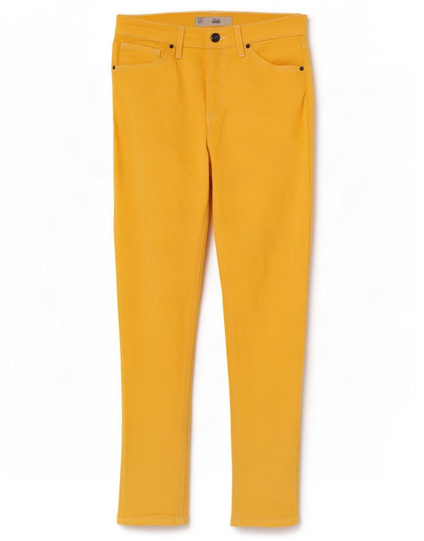 Topshop Womens Jamie Crop Skinny Jeans W28 L25 Yellow Cotton
