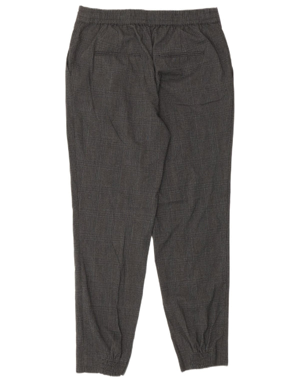 ZARA Womens Pegged Casual Trousers Small Grey Check Polyester