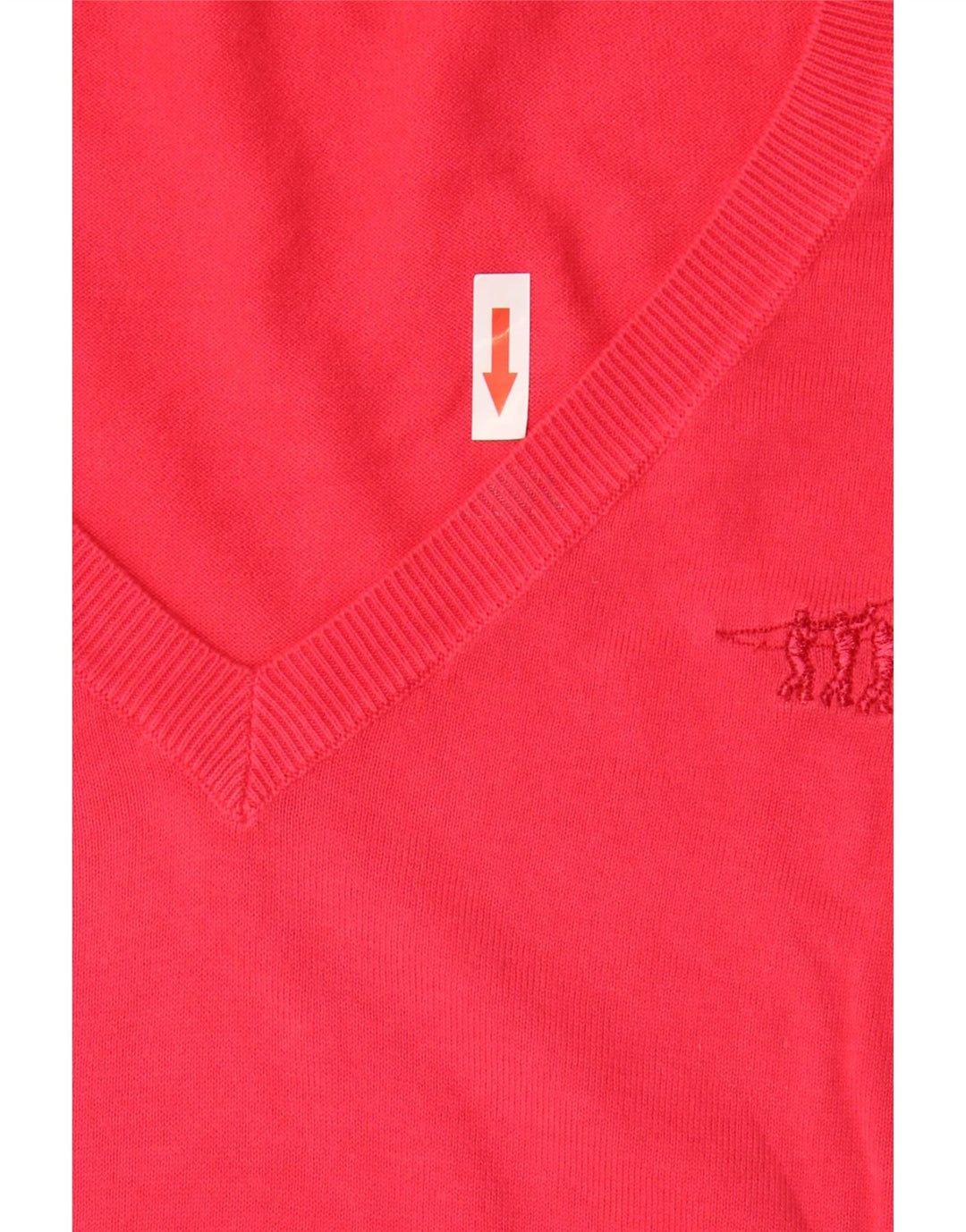 Henry s Womens Short Sleeve V-Neck Jumper Sweater IT 44 Medium Red