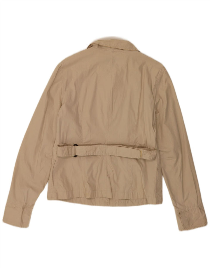 Guess Womens Bomber Jacket UK 14 Medium Beige Cotton