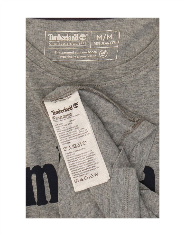 Timberland Mens Regular Fit Graphic T-Shirt Top Medium Grey Cotton