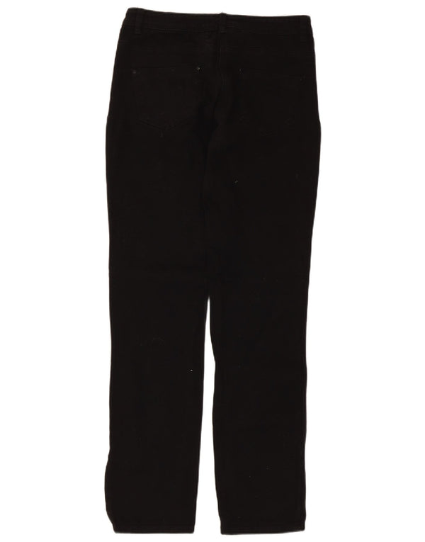 M&Co Womens Slim Fit Casual Trousers UK 10 Small W30 L29 Black Cotton