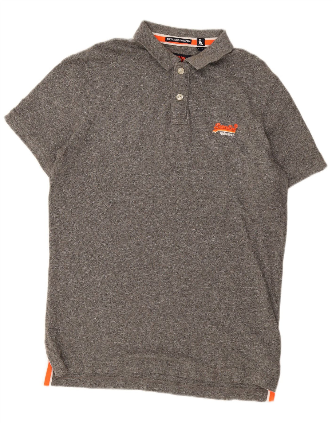Superdry Mens Polo Shirt 2XL Grey Cotton
