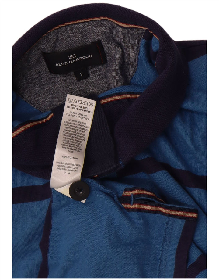 Marks & Spencer Mens Blue Harbour Sweatshirt Jumper Large Blue Striped