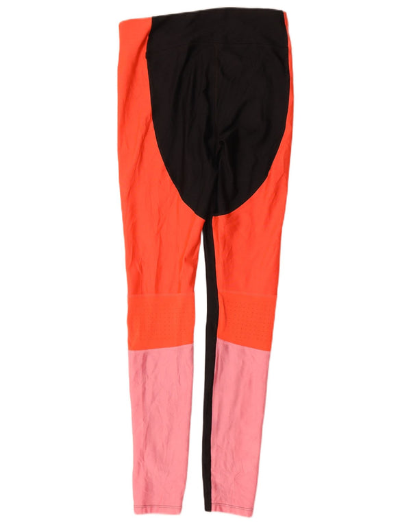 Under Armour Womens Heat Gear Leggings UK 8 Small Multicoloured Colourblock