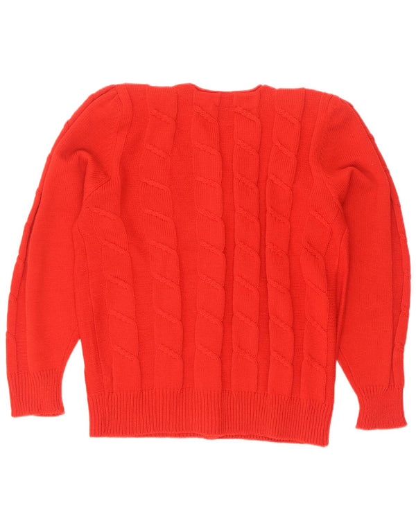 Vintage Womens Cardigan Sweater UK 14/16 Medium Red Polyacrylic