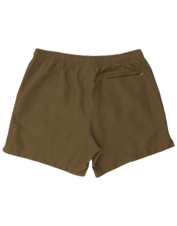 Calvin Klein Mens Graphic Swimming Shorts Large Khaki Polyester