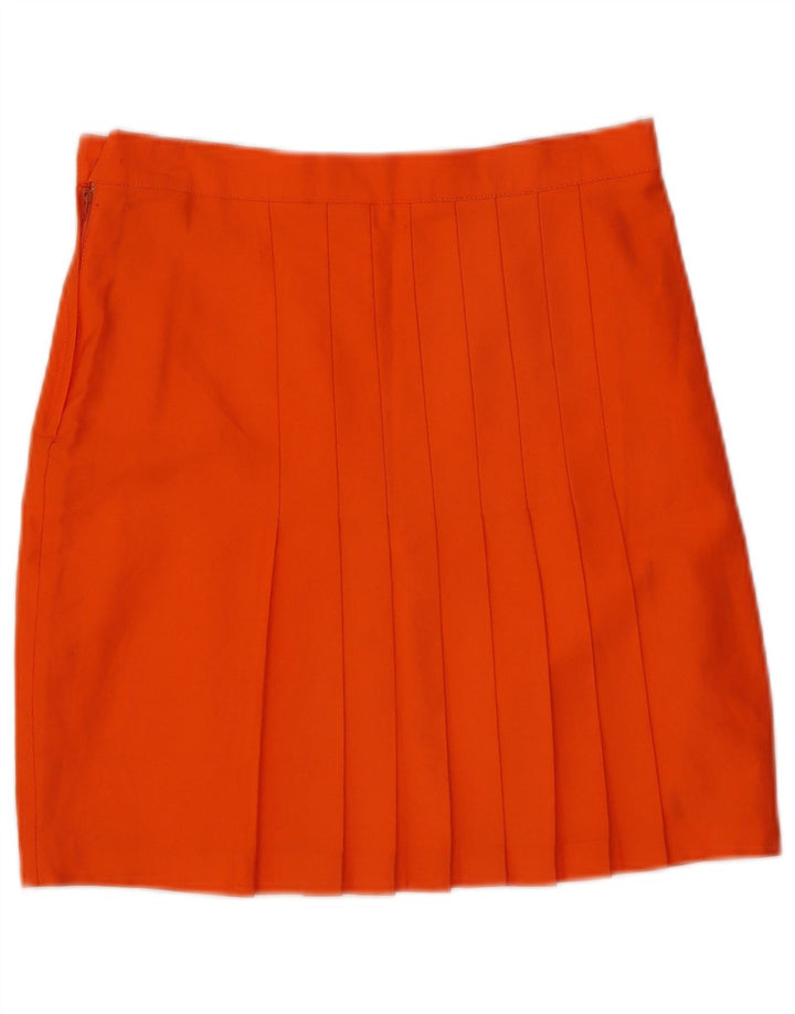 I GABBIANI Womens Pleated Skirt IT 44 Medium W28 Orange
