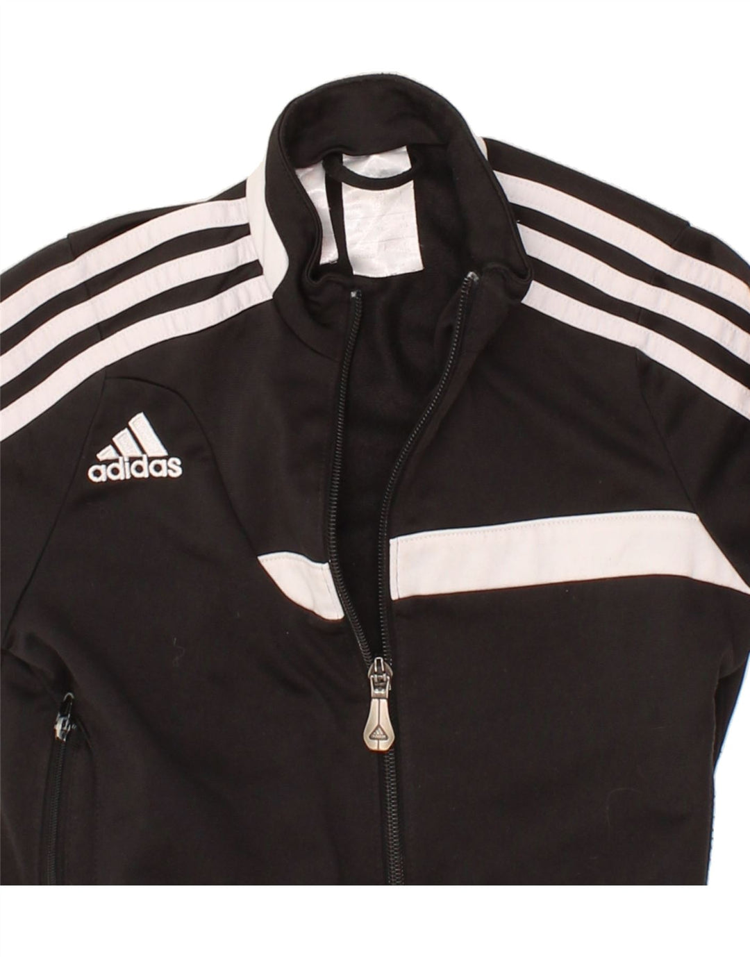 ADIDAS Boys Graphic Tracksuit Top Jacket 5-6 Years XS Black Polyester Vintage Adidas and Second-Hand Adidas from Messina Hembry 